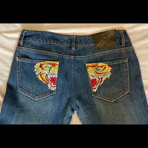 Ed Hardy | Lion Embroidered Jeans | Size 29